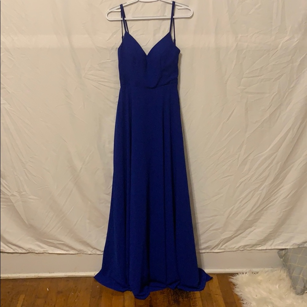 Royal blue simple formal dress